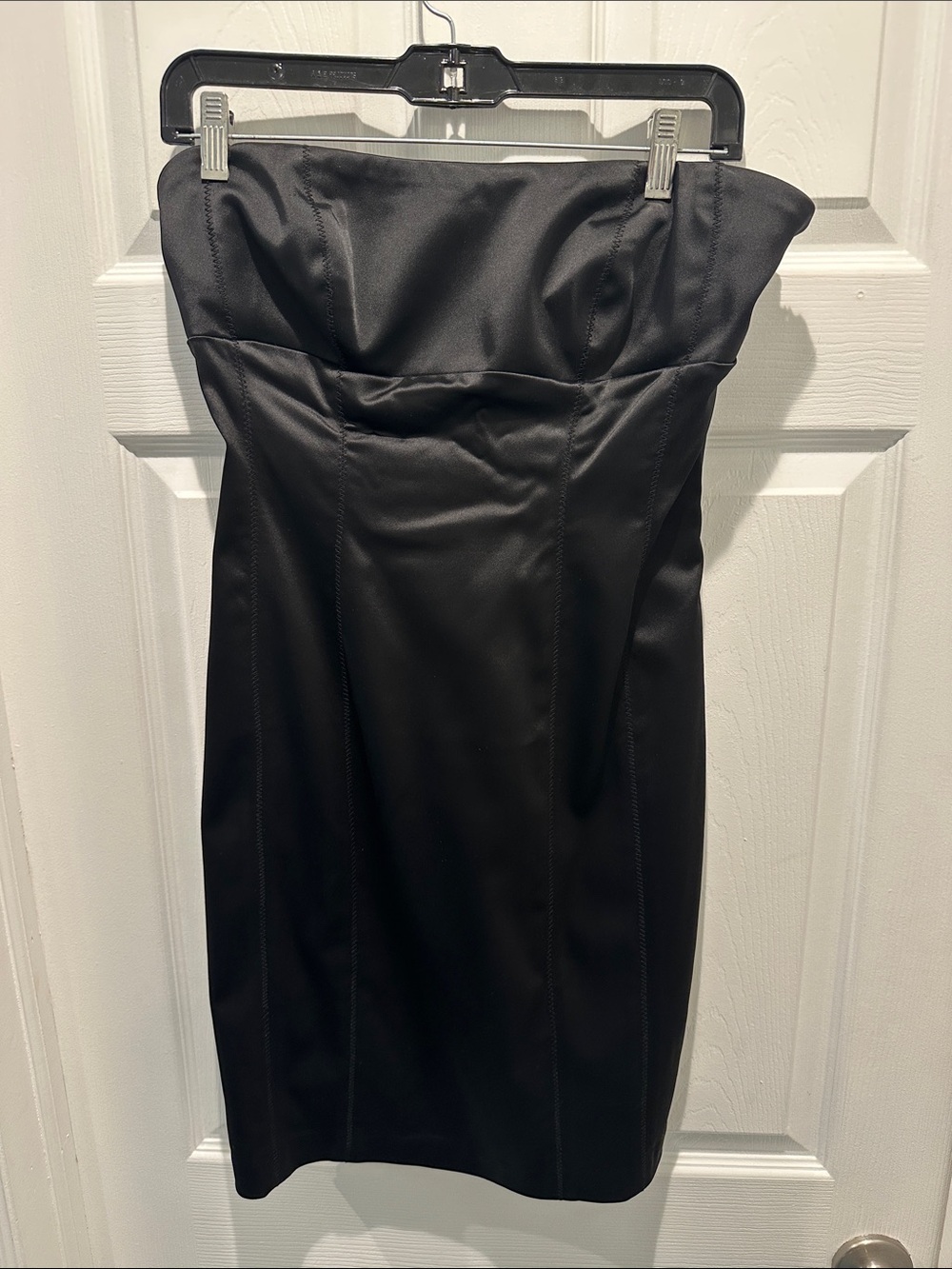 bebe Strapless Black laceup Dress NWT Size L